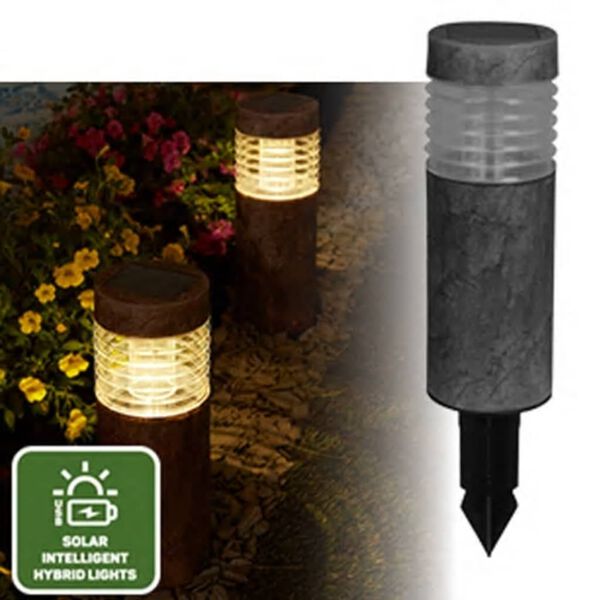 Luxform Lampe de jardin LED solaire intelligente hybride Anthracite