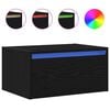 vidaXL Table de chevet murale avec lumi&egrave;res LED ch&ecirc;ne noir