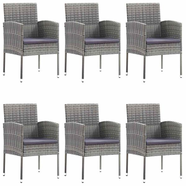 vidaXL Ensemble &agrave; manger de jardin 7 pcs Gris