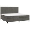 vidaXL Sommier &agrave; lattes de lit matelas et LED Gris fonc&eacute; 200x200 cm