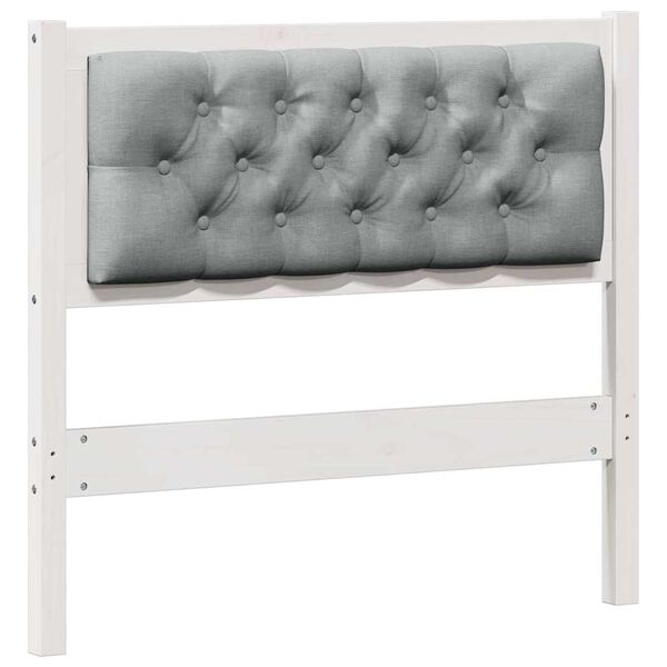 vidaXL T&ecirc;te de lit Autre Blanc et gris clair 90 cm Bois massif en pin