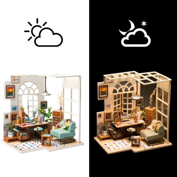 Robotime Kit de maquette SOHO Time avec lumi&egrave;re LED