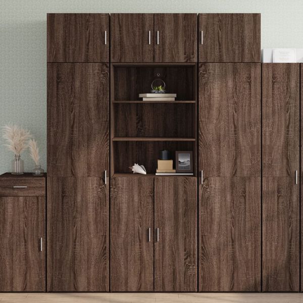 vidaXL Buffet haut ch&ecirc;ne marron 70x42,5x185 cm bois d'ing&eacute;nierie