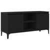 vidaXL Meuble TV 102 x 35 x 50 cm Ch&ecirc;ne noir Bois d'ing&eacute;nierie