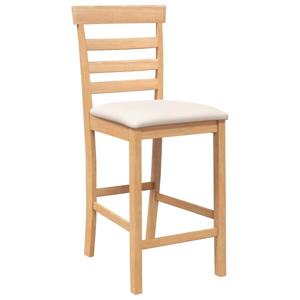 vidaXL Tabourets de bar avec coussins 2pcs naturel bois massif d'hévéa