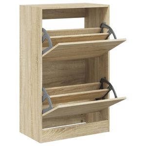vidaXL Armoire &agrave; chaussures ch&ecirc;ne sonoma 60x34x96,5 cm bois ing&eacute;nierie