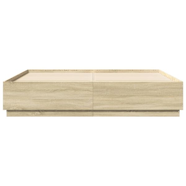 vidaXL Cadre de lit sans matelas ch&ecirc;ne sonoma 180x200 cm