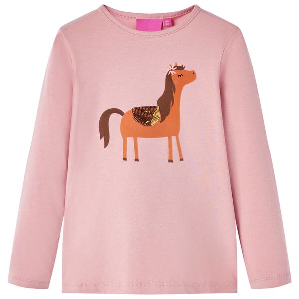 T-shirt enfants &agrave; manches longues rose clair 128