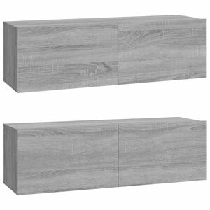 vidaXL Meubles TV muraux 2pcs sonoma gris 100x30x30 cm bois ing&eacute;nierie