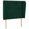 vidaXL T&ecirc;te de lit avec oreilles Vert fonc&eacute; 93x23x118/128 cm Velours