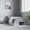 vidaXL Cadre de lit m&eacute;tal sans matelas avec t&ecirc;te de lit blanc 90x190cm