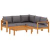 vidaXL Salon de jardin avec coussins 4 pcs bois d'acacia massif