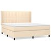 vidaXL Sommier &agrave; lattes de lit avec matelas Cr&egrave;me 160x200 cm Tissu