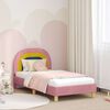 vidaXL Cadre de lit pour enfants avec t&ecirc;te de lit Rose 80 x 160 cm