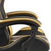 vidaXL Fauteuil de jeux vidéo avec repose-pied Noir et doré Similicuir