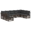 vidaXL Ensemble de canap&eacute; de jardin 9 pc Gris polyrotin