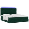 vidaXL Cadre de lit ottoman avec matelas vert fonc&eacute; 200x200 cm velours