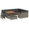 vidaXL Ensemble de canap&eacute; de jardin avec coussin 12 pcs Gris