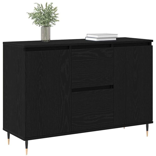 vidaXL Buffet Chêne noir 101.5 x 35 x 70 cm Bois d'ingénierie