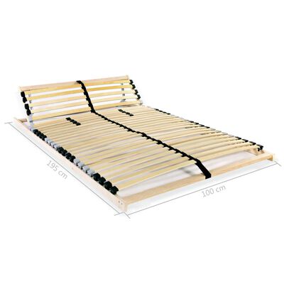 vidaXL Sommier à lattes sans matelas avec 28 lattes 7 zones 100x200 cm