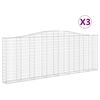 vidaXL Paniers &agrave; gabions arqu&eacute;s 3 pcs 400x30x140/160 cm Fer galvanis&eacute;