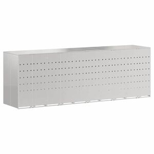 vidaXL Rangement de poubelle &agrave; roulettes pour 3 poubelles Argent