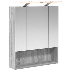 vidaXL Armoire Miroir de Salle de Bain Gris Sonoma 60 x 14.5 x 70 cm