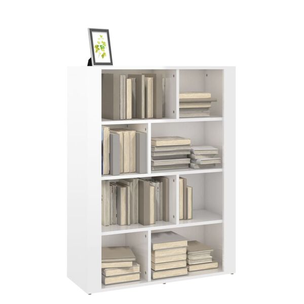 vidaXL Buffet Blanc brillant 80x30x106 cm Bois d'ing&eacute;nierie