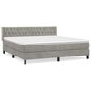 vidaXL Sommier &agrave; lattes de lit et matelas Gris clair 160x200cm Velours