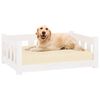 vidaXL Lit pour chien blanc 75,5x55,5x28 cm bois de pin solide