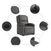 vidaXL Fauteuil inclinable électrique gris cuir véritable