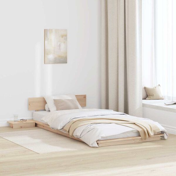 vidaXL Cadre de lit Marron 100 x 200 cm bois