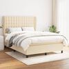 vidaXL Sommier &agrave; lattes de lit avec matelas Cr&egrave;me 140x190 cm Tissu