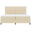 vidaXL Lit &agrave; ressorts avec matelas Cr&egrave;me 200 x 200 cm tissu