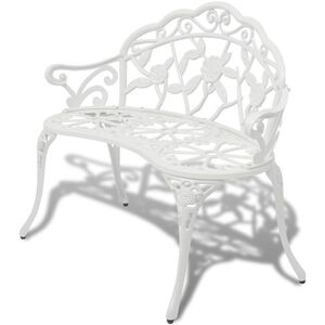 vidaXL Banc de jardin 100 cm Aluminium coul&eacute; Blanc