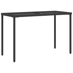 vidaXL Table de jardin dessus en verre noir 115x54x74cm r&eacute;sine tress&eacute;e