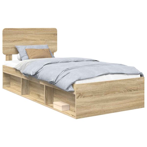 vidaXL Cadre de lit Ch&ecirc;ne Sonoma 90 x 200 cm Pin massif