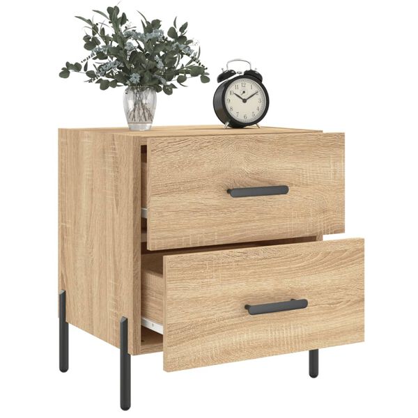 vidaXL Table de chevet ch&ecirc;ne sonoma 40x35x47,5 cm bois d&rsquo;ing&eacute;nierie