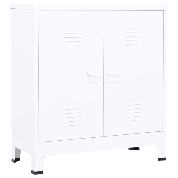 vidaXL Coffre de rangement industriel Blanc 90x40x100 cm Acier