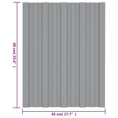 vidaXL Panneaux de toiture 12 pcs Acier galvanisé Gris 60x45 cm