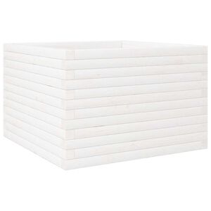 vidaXL Jardini&egrave;re blanc 70x70x46 cm bois de pin massif