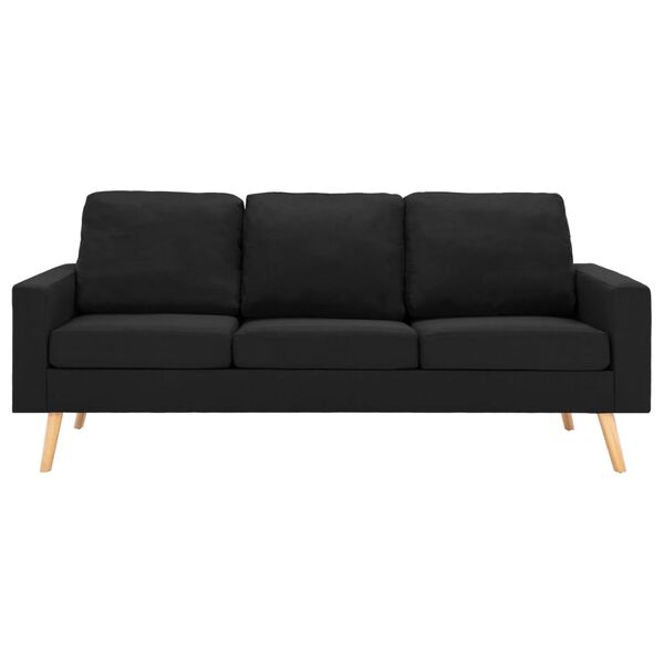 vidaXL Ensemble de canap&eacute;s 3 pcs Tissu Noir