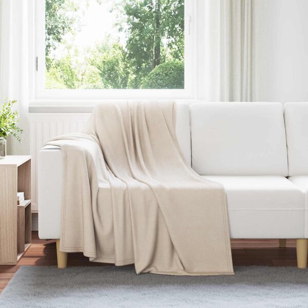 vidaXL Jet&eacute; Beige 170 x 130 cm Toison