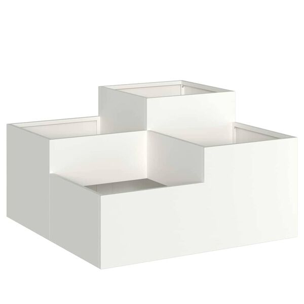 vidaXL Cache-pot de jardin Blanc 100 x 100 x 48 cm Acier