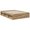 vidaXL Cadre de lit Ch&ecirc;ne artisan 140 x 190 cm Pin massif