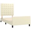 vidaXL Cadre de lit sans matelas cr&egrave;me 90x190 cm similicuir