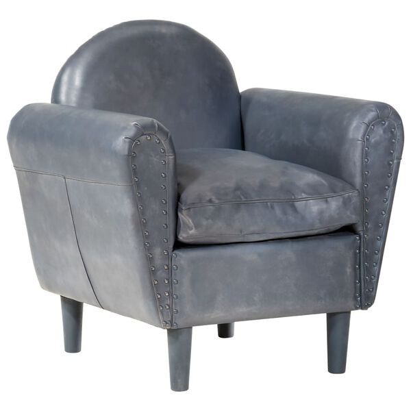 vidaXL Chaise cabriolet Gris 77x65x79 cm Cuir v&eacute;ritable