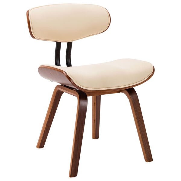 vidaXL Chaises &agrave; manger lot de 6 cr&egrave;me bois courb&eacute; et similicuir
