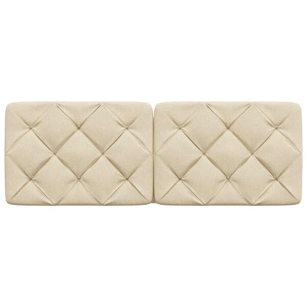 vidaXL Coussin de t&ecirc;te de lit cr&egrave;me 120 cm tissu