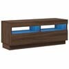 vidaXL Meuble TV avec lumi&egrave;res LED ch&ecirc;ne marron 100x35x40 cm